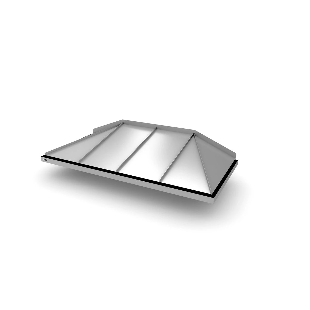 Vordach Amberg 2100 × 955 mm, Aluminiumdach Silbermetallic RAL 9006
