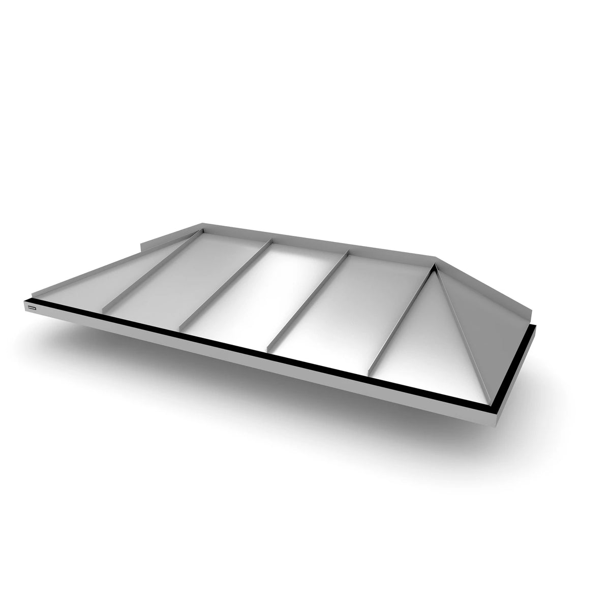 Vordach Amberg 2600 × 1155 mm, Aluminiumdach Silbermetallic RAL 9006