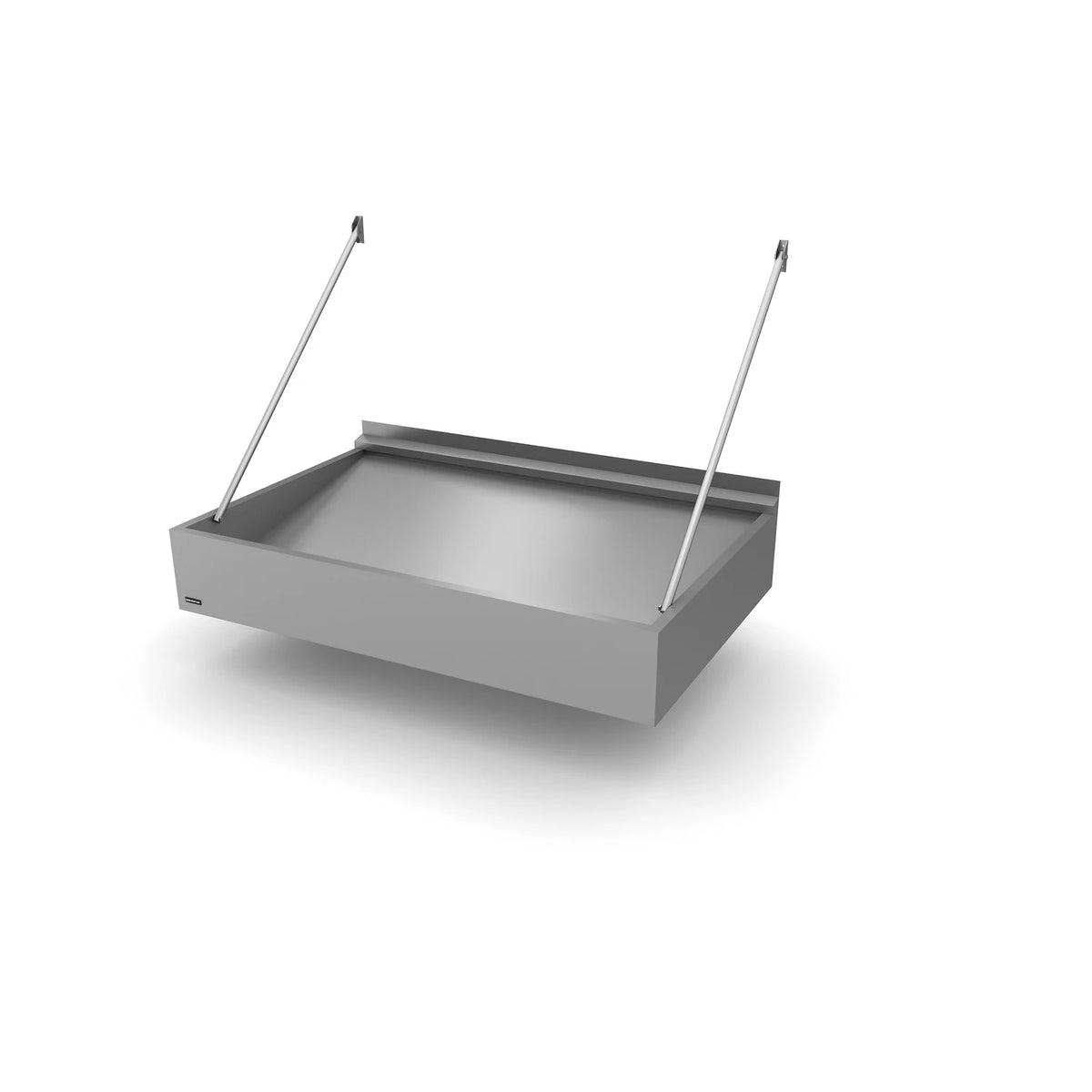 Vordach Augsburg 1500 × 1160 mm, Aluminiumdach Dunkles Silbermetallic RAL 9007