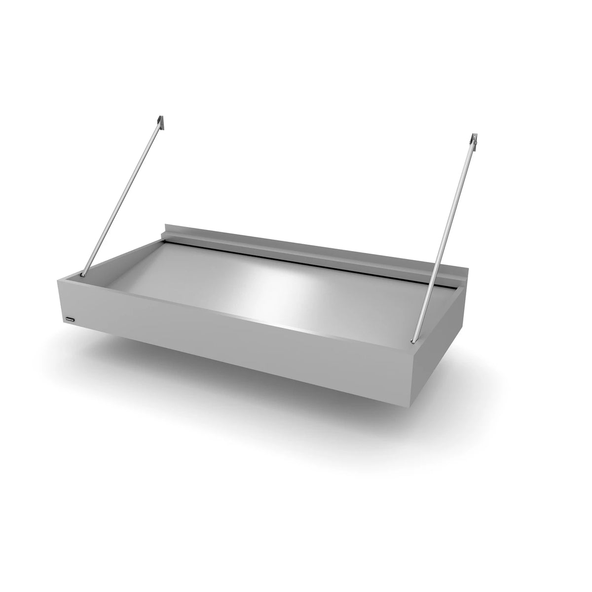 Vordach Augsburg 2000 × 1160 mm, Aluminiumdach Silbermetallic RAL 9006