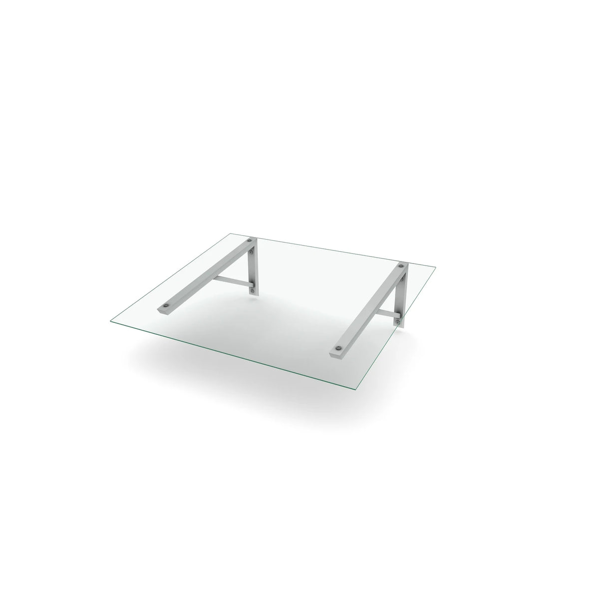 Vordach Fürth 1500 × 1000 mm, Klarglas, Konsole Weiß