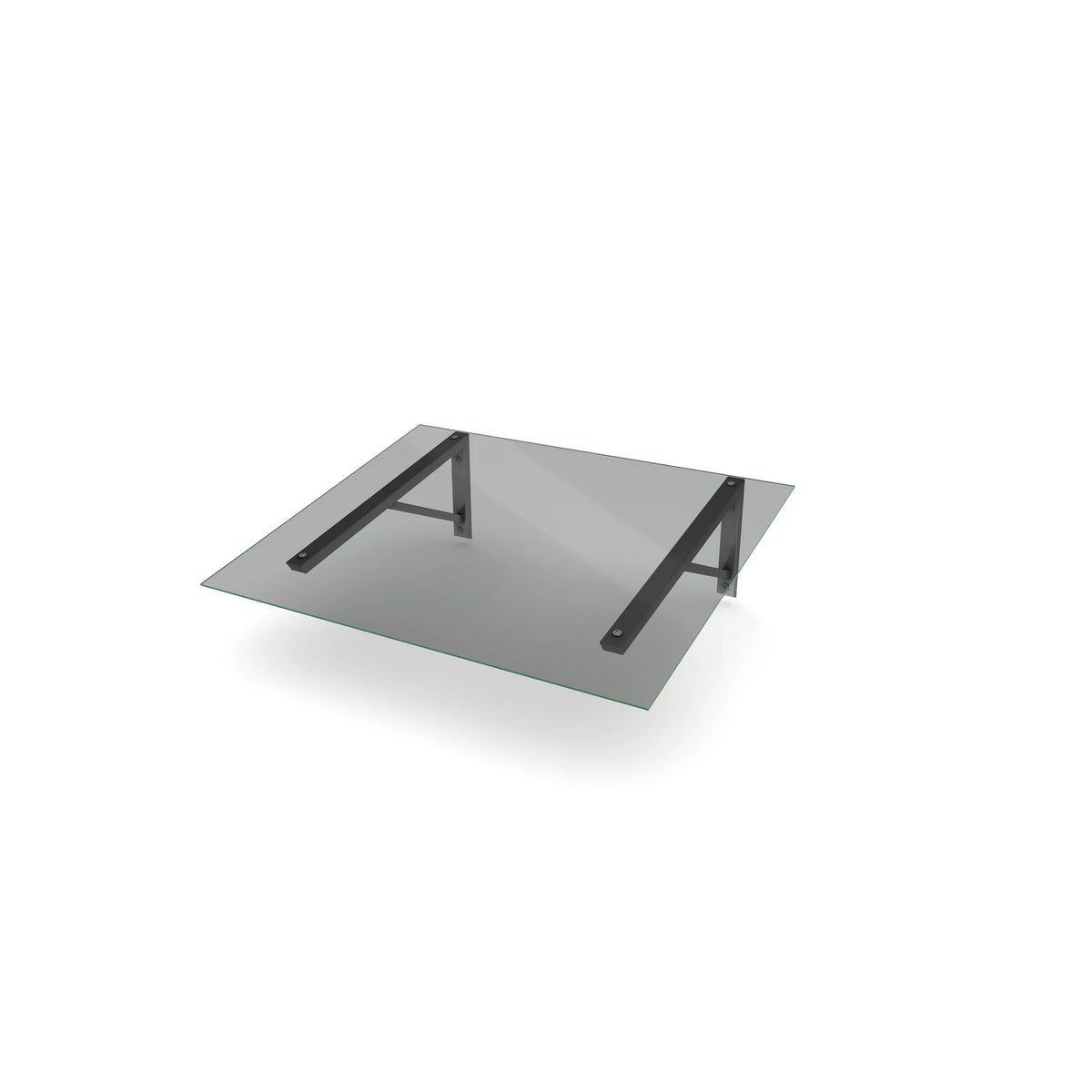 Vordach Fürth 1500 × 1200 mm, Getöntes Glas, Konsole Silber