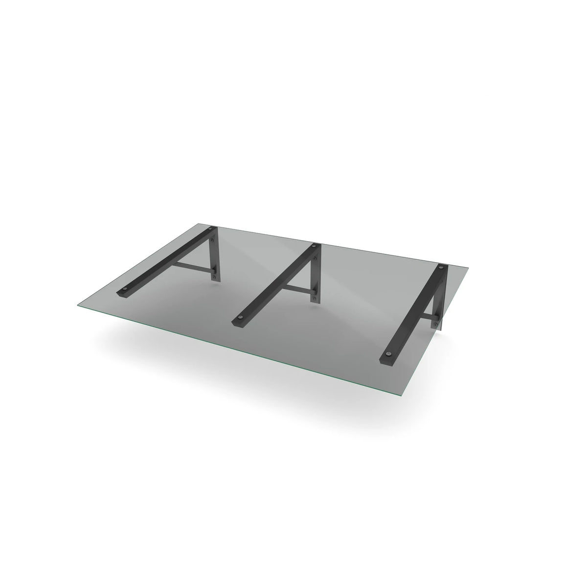 Vordach Fürth 2000 × 1000 mm, Getöntes Glas, Konsole Silber