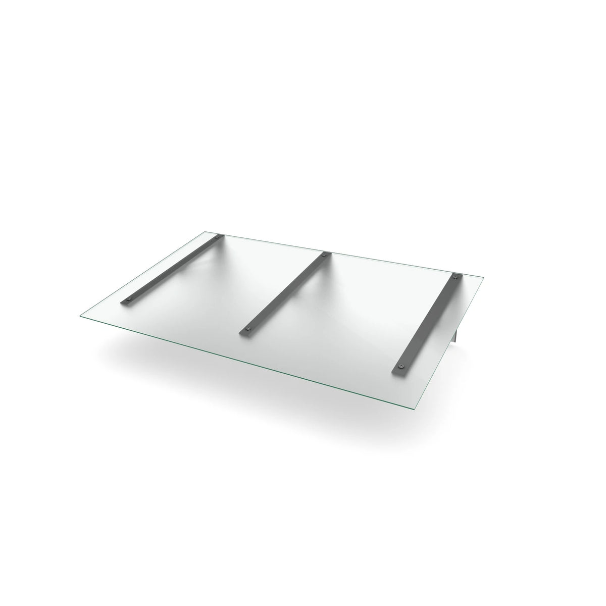 Vordach Fürth 2000 × 1000 mm, Milchglas, Konsole Silber