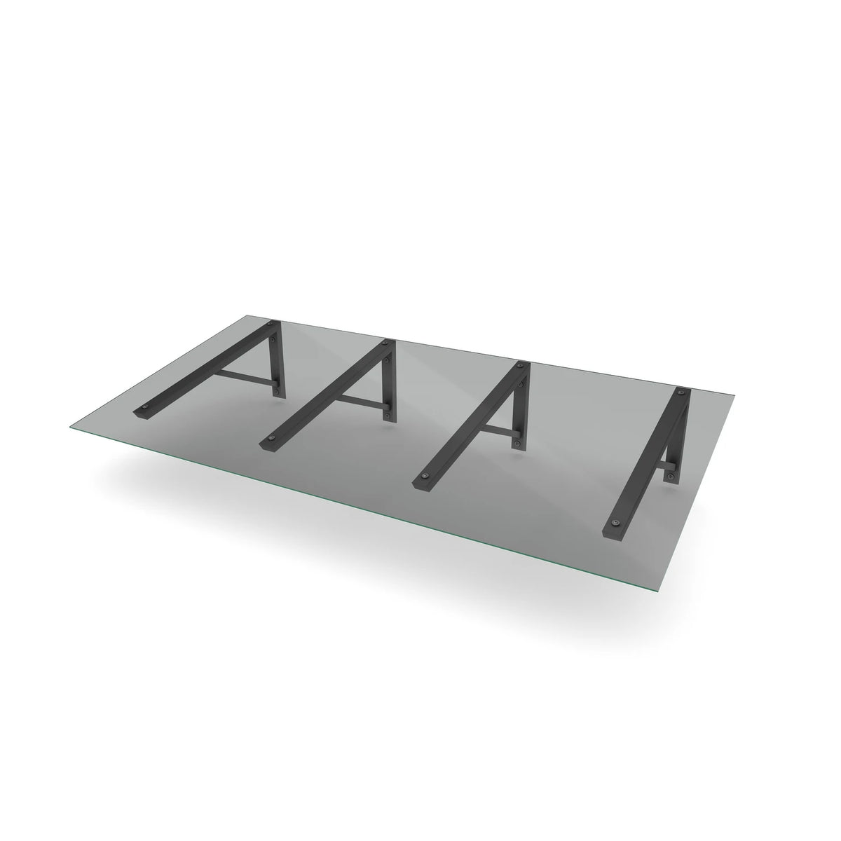 Vordach Fürth 2500 × 1000 mm, Getöntes Glas, Konsole Silber