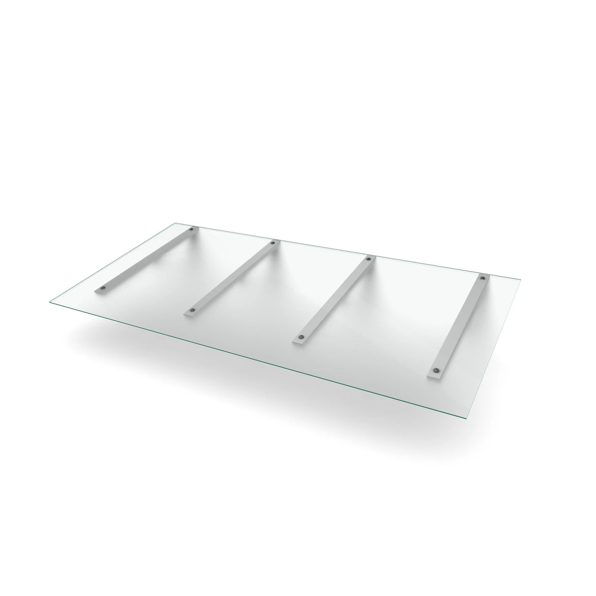 Vordach Fürth 2500 × 1000 mm, Milchglas, Konsole Weiß