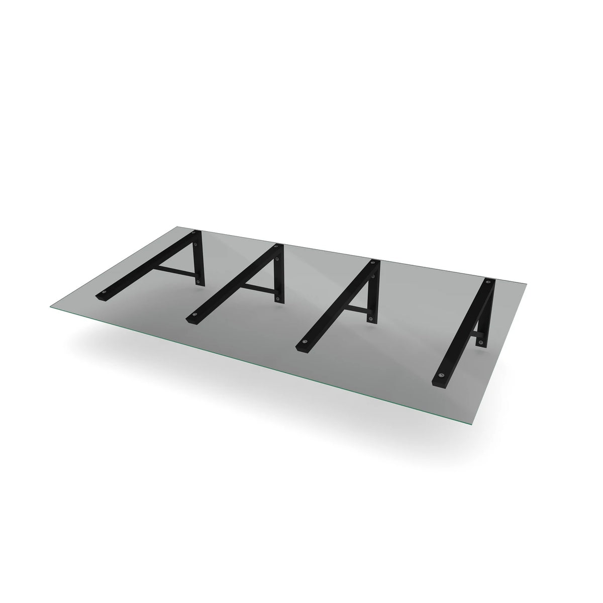 Vordach Fürth 2500 × 1200 mm, Getöntes Glas, Konsole Schwarz