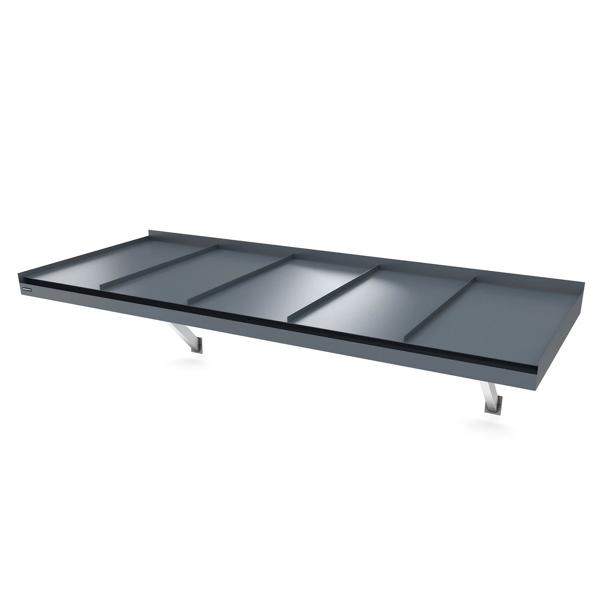 Vordach Landau Konsolen 2430 × 1155 mm, Aluminiumdach Graphitgrau RAL 7016