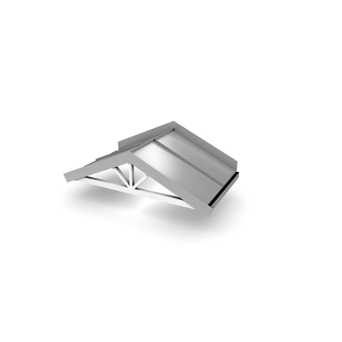 Vordach Nürnberg offen Breite 1600 mm, Aluminiumdach Silbermetallic RAL 9006