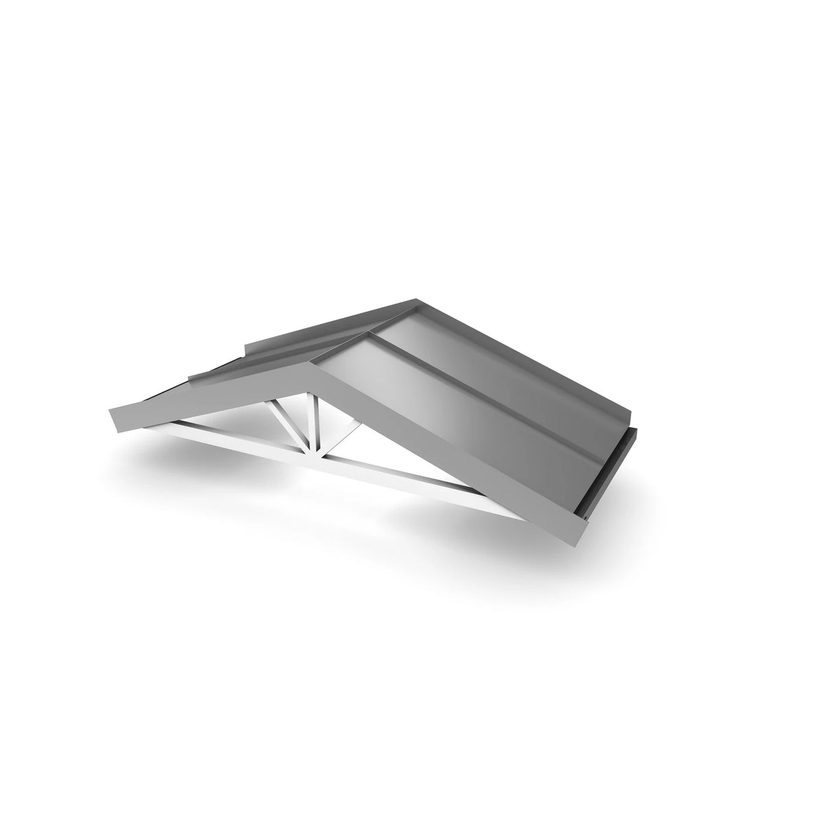 Vordach Nürnberg offen Breite 2100 mm, Aluminiumdach Dunkles Silbermetallic RAL 9007