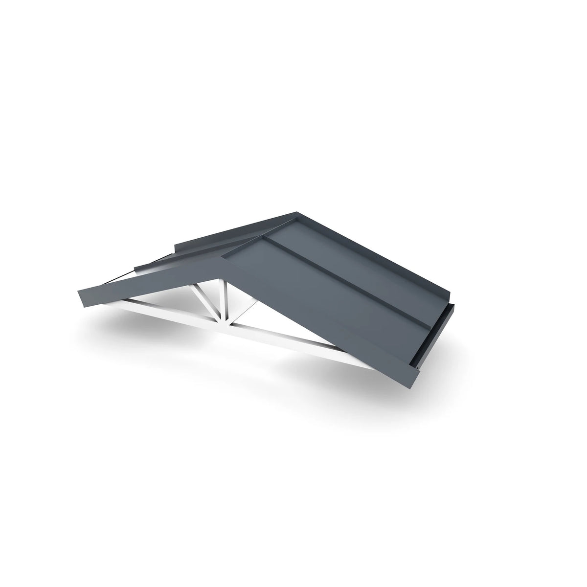 Vordach Nürnberg offen Breite 2100 mm, Aluminiumdach Graphitgrau RAL 7016
