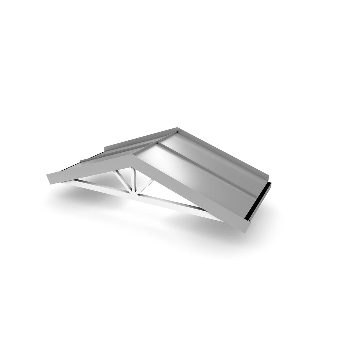 Vordach Nürnberg offen Breite 2100 mm, Aluminiumdach Silbermetallic RAL 9006