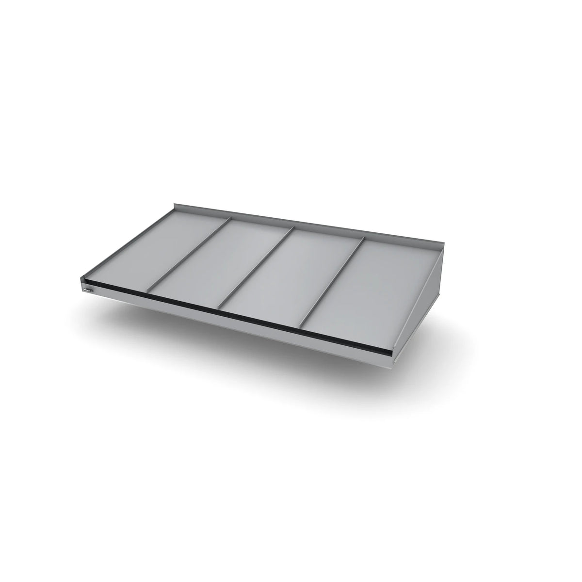 Vordach Straubing 2000 × 1155 mm, Aluminiumdach Rheinzink ähnlich RAL 7000