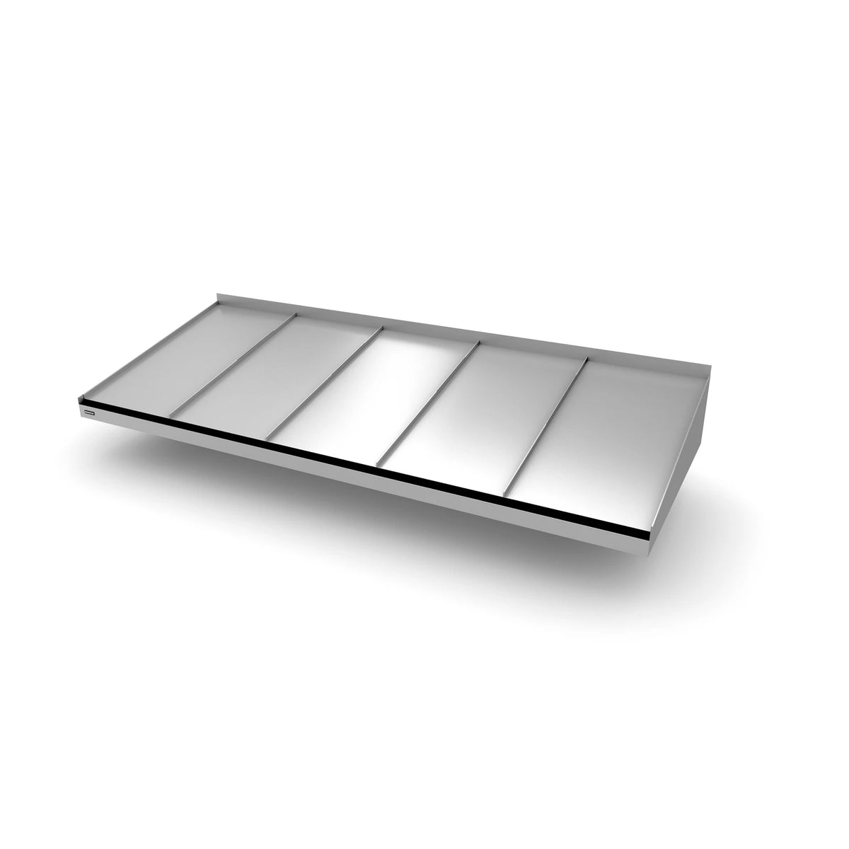Vordach Straubing 2500 × 955 mm, Aluminiumdach Silbermetallic RAL 9006