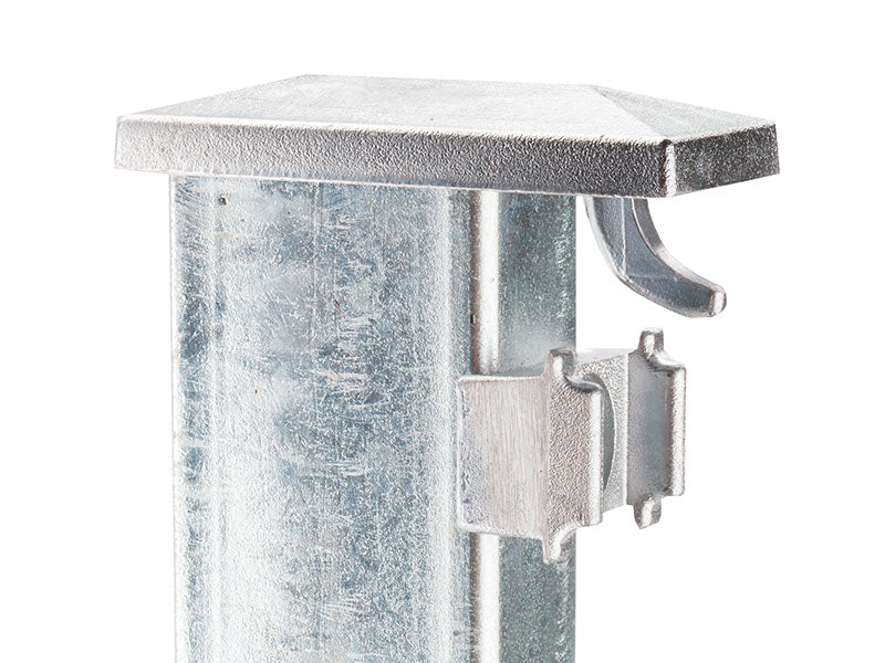 Aluminiumkappe mit Montagehaken am Zaunpfosten Typ XAA, Detail