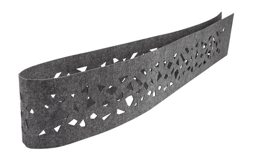 Zierstreifen fleecestripe mit gelasertem Muster Mikado in Graphitgrau