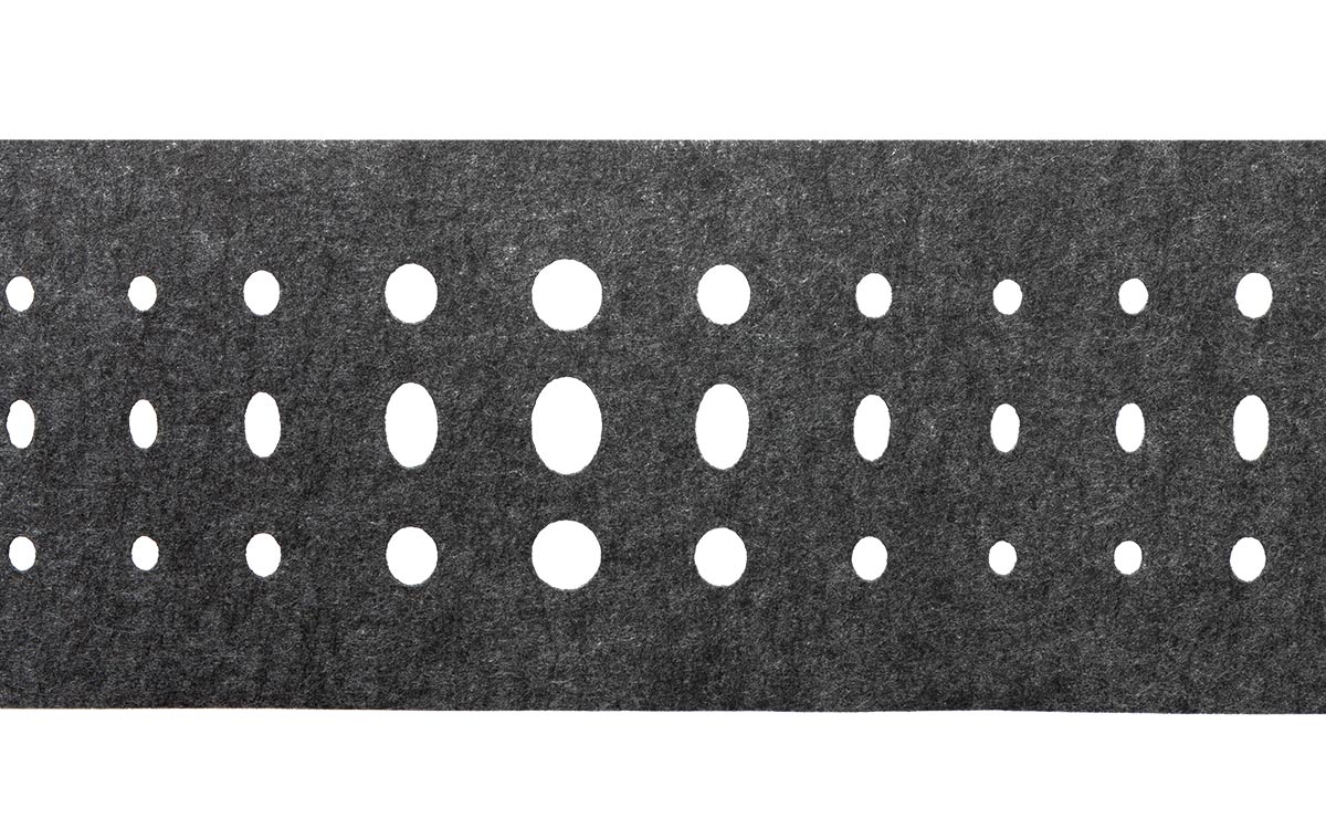 Vlies-Zierstreifen Oval, Detail des gelaserten Bereichs