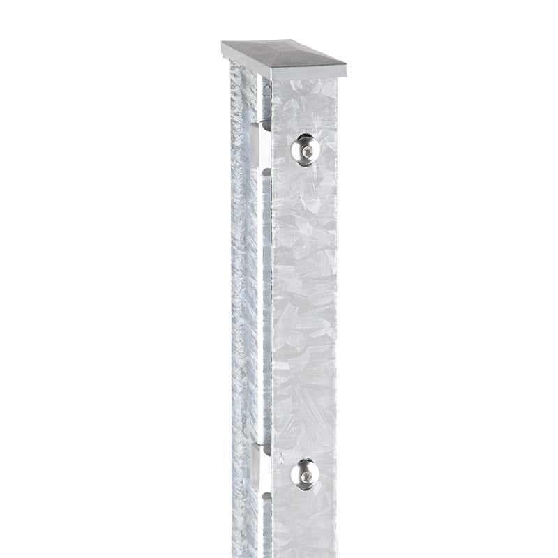 Kurzpfosten Typ A verzinkt mit durchgehender Abdeckleiste, Rechteckrohr 60 x 40 x 2 mm