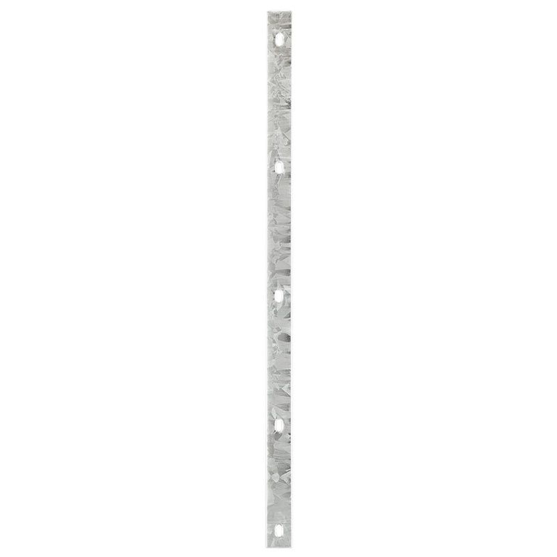 Zaunpfosten-Abdeckleiste Typ A aus Flacheisen 40 x 4 mm, feuerverzinkt, alle 200 mm gebohrt